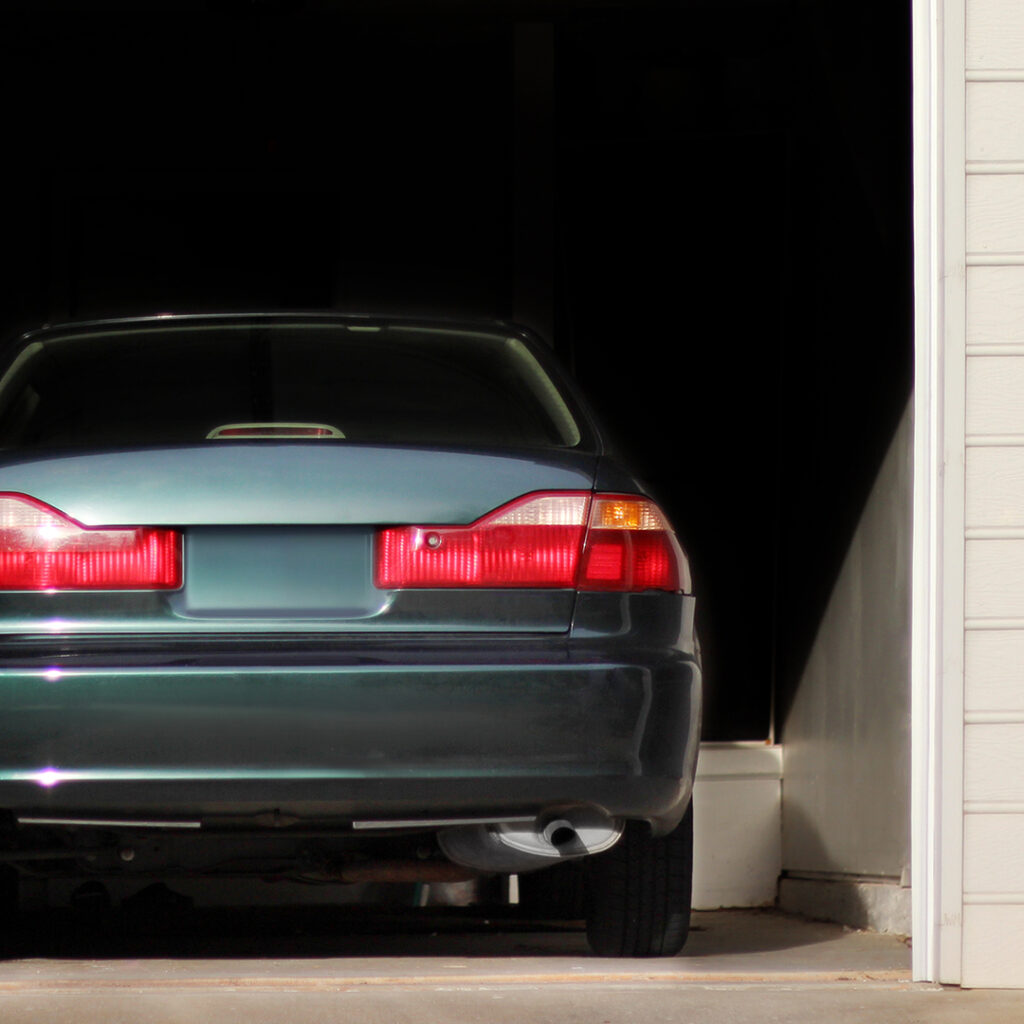 Image of a car in a garage